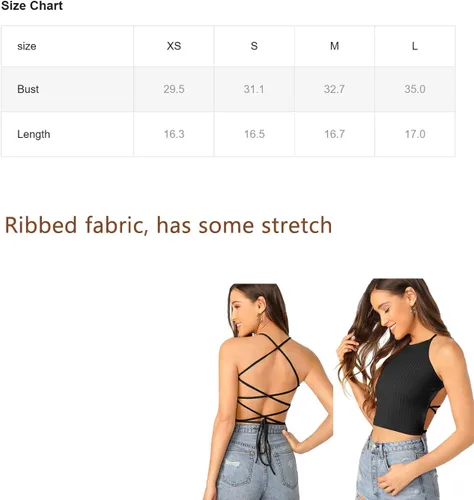Miniatura 3 de Verdusa Camiseta corta sin espalda con cordones para mujer