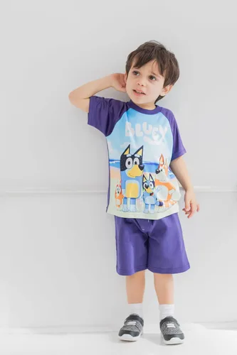 Miniatura 2 de Bluey Bingo Dad Mom - Camiseta sin mangas y pantalones cortos de rizo francés, conjunto de 3 piezas para niño pequeño a niño grande