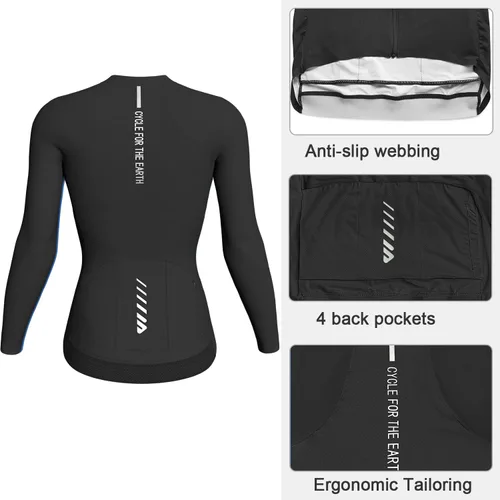 Miniatura 2 de Wulibike Cycling Jersey Women Long Sleeve,Bike Shirts for Women Biking Tops Breathable Cycle Jerseys with 4 Pockets