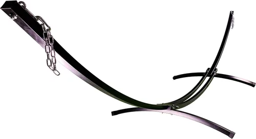 Soporte de hamaca de arco de acero galvanizado recubierto de polvo para interiores y exteriores, 15 pies. Soporte más fuerte para cama hamaca Negro