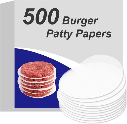 Burger Patty - Juego de 500 almohadillas antiadherentes para papel de pergamino de hamburguesa