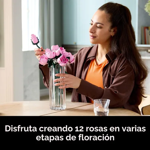 Miniatura 3 de LEGO Botanicals 10374 - Ramo de rosas artificiales, bloques de construcción para adultos, mayores de 18 años, regalos para cumpleaños para ella