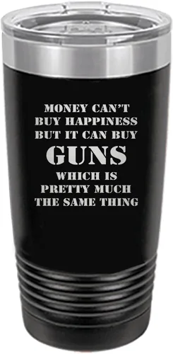 Miniatura 8 de Rogue River Tactical Taza divertida de caza de 20 onzas, taza de viaje con pistola de felicidad, con tapa de acero inoxidable, regalo para papá