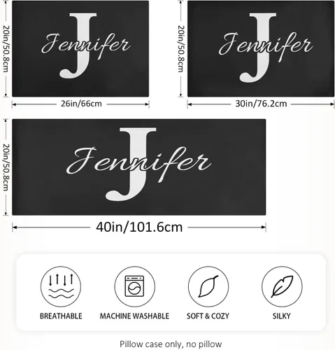 Miniatura 4 de Fundas de almohada negras personalizadas de seda con cierre de sobre, funda de almohada de satén tamaño estándar para personas que duermen