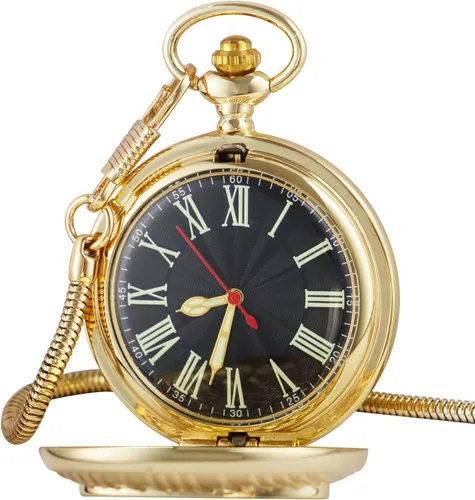 Miniatura 3 de Realpoo Father - Reloj de bolsillo de cuarzo grabado personalizado para papá, abuelo para padre y abuelo, reloj de bolsillo de cuarzo para hombre
