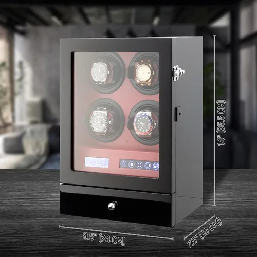 Miniatura 7 de Enrollador de relojes para 4 relojes con 15 programas de bobinado y 2 cajones de almacenamiento para relojes.