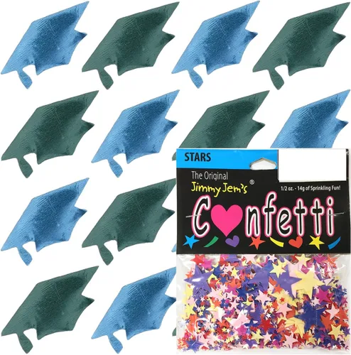 Miniatura 58 de Confetti Grad Cap Negro, Azul Marino Combo - 2 bolsas de media onza (1 oz)