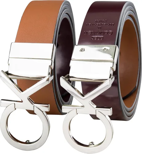 Miniatura 3 de Calvin Klein Women's Two-in-one Reversible Ck Monogram Plaque Buckle