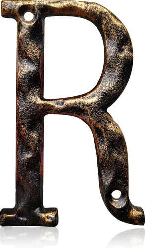 Miniatura 23 de Números y letras de casa de 5.5 pulgadas, número de dirección de casa de metal de hierro fundido altamente visible para buzón de oficina de calle