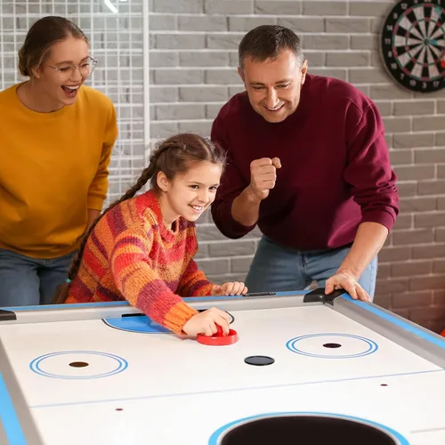 Miniatura 7 de Coopay Paletas y discos de hockey de aire, empujadores de hockey de aire con bolsa de almacenamiento de nailon, accesorios de repuesto para mesas