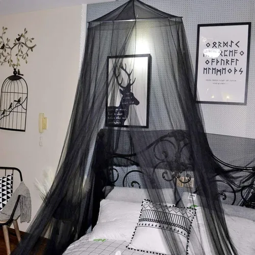 Miniatura 6 de AIFUSI Mosquitera para cama, cama King Size Canopy cortina colgante, aro, redondo de princesa, toldo transparente para cama para todos los niños