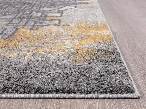Miniatura 5 de Abani Alfombra de arte abstracto gris y amarillo, alfombra de estilo contemporáneo, colección Laguna, moderna, de 3 x 5 pies, rectangular