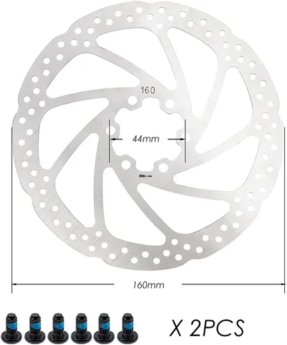 Miniatura 6 de JFOYH Juego de frenos hidráulicos MTB de 4 pistones con rotores de disco flotante de 6.299 in, kit de freno de disco hidráulico delantero y trasero