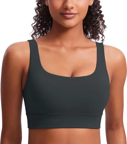 Miniatura 116 de CRZ YOGA Butterluxe - Brasier deportivo con espalda en U para mujer, cuello redondo, acolchado, de bajo impacto, para yoga, entrenamiento