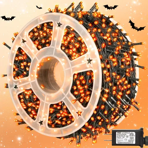 Miniatura 11 de kemooie 500 luces LED de Navidad rosadas, luces de Navidad de 164 pies para exteriores, enchufables, impermeables, con 8 modos de parpadeo