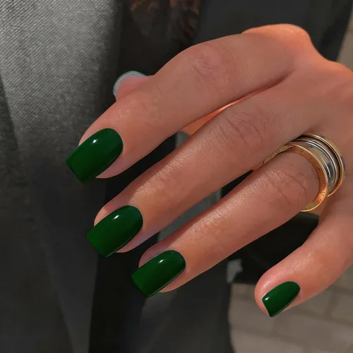 Miniatura 12 de KQueenest Uñas Postizas de Presión Azul Real Cortas Medianas Cuadradas con Pegamento, Juego de Uñas Falsas Sólidas Oscuras Cortas Ataúd Acrílicas