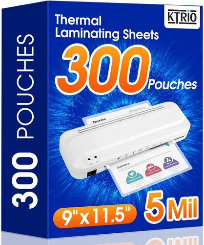 Miniatura 12 de KTRIO Hojas de laminación de 5 milésimas de pulgada de diámetro, capacidad para 8.5 x 11 pulgadas, paquete de 100 bolsas de laminación térmicas, 9 x