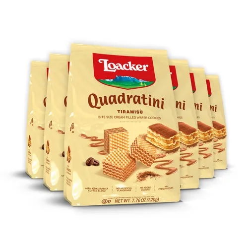 Miniatura 24 de Loacker Quadratini - Paquete grande de galletas de oblea variadas con sabor a frutas - Mezcla de limón, vainilla y yogur de frambuesa - Galletas