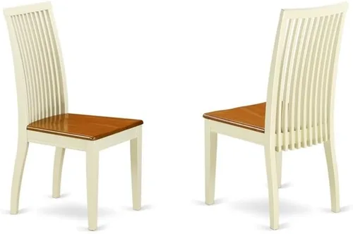 East West Furniture IPC-BMK-W Ipswich - Sillas de comedor con respaldo de listones, juego de 2, suero de leche y cereza