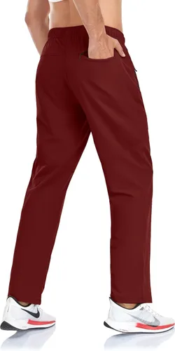 Miniatura 55 de Rapoo Pantalones ligeros para hombre con bolsillos con cremallera, secado rápido, pantalones deportivos de viaje para entrenamiento