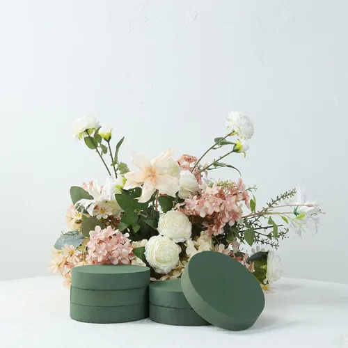 Miniatura 2 de Efavormart - Paquete de 6 bloques de espuma florales redondos verdes grandes para flores frescas, ladrillos de espuma de poliestireno húmedo