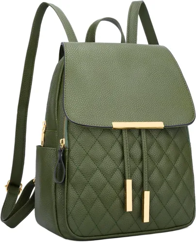 Miniatura 13 de KKXIU - Mochila de cuero de moda para mujeres y damas, bolsa de viaje y para el día, con correa para los hombros, A-Negro, Mediana, Mochila