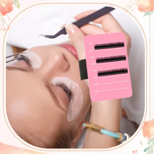 Miniatura 4 de Patelai 4 piezas de soporte de pestañas para extensión de pestañas, bandeja de mano con correa ajustable para la muñeca, bandeja de pestañas Rosa