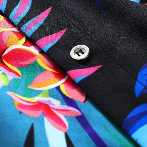 Miniatura 2 de SheLucki - Camisa hawaiana para hombre, unisex, de manga corta, con botones, para la playa y el verano, ropa casual estampada con sombra de palmas