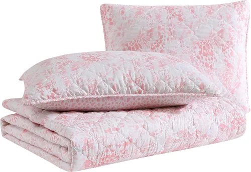 Miniatura 5 de Betsey Johnson - Juego de edredón individual, ropa de cama reversible con costuras de diamante con funda a juego, microfibra cepillada, artículos