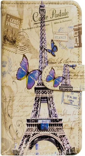 Miniatura 7 de Bcov Funda para Samsung Galaxy S22, Postal de la Torre Eiffel multifunción Funda de cuero para teléfono con múltiples ranuras para tarjetas, correa