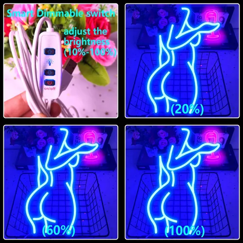 Miniatura 4 de Letrero de Neón Lady Back Regulable LED Letrero de Mujer Letrero de Neón Letrero de Neón de Mujer Sexy para Dormitorio Cueva del Hombre Bar Tienda