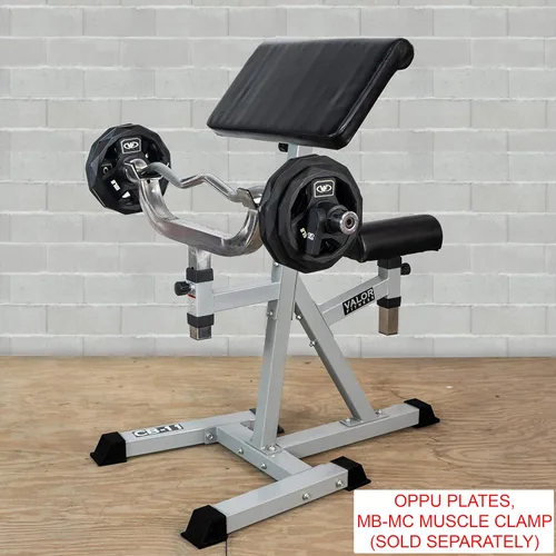 Miniatura 5 de Valor Fitness Banco de rizos Preacher – Máquinas de rizar ajustables para sentarse o pararse para la parte superior del cuerpo, gimnasio en casa