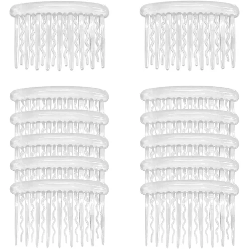 12 peines laterales de plástico transparente para el cabello, accesorios elegantes y ligeros para peine de dientes