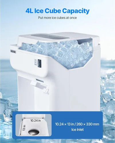 Miniatura 4 de VEVOR Máquina de afeitar de hielo, máquina eléctrica de cono de nieve, máquina de hielo afeitado de 265 libras/h, trituradora de hielo de 250 W