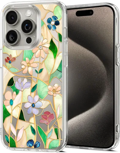 Miniatura 13 de Unov for iPhone 15 Case, Clear with Design, Slim Fit Good Grip, Embossed Phone Case, Shockproof Protective Cover, Raised Camera Protection, Soft