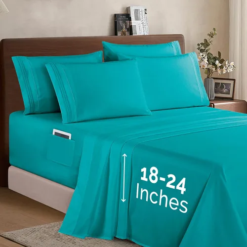 Miniatura 52 de Elegant Comfort - Juego de ropa de cama resistente a arrugas y decoloración más acogedor, sábana bajera elástica en todo el contorno, bolsillo