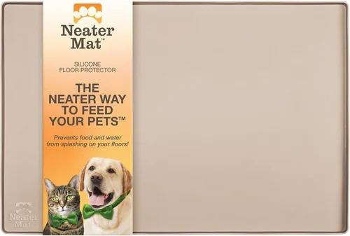 Neater Pet Brands Neater Mat - Tapetes para mascotas para comida y agua, tapete impermeable de silicona para cuencos de gatos y perros, bandeja de