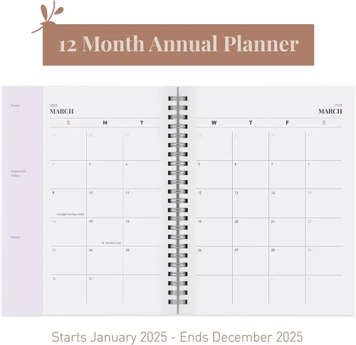 Miniatura 3 de Rileys - Agenda semanal 2025, agenda anual semanal y mensual, enero a diciembre de 2025, cubierta flexible, páginas de notas, encuadernación