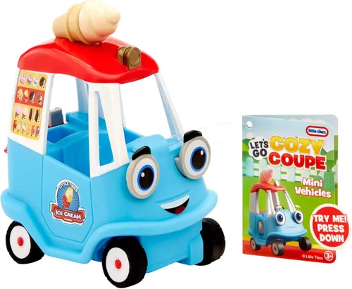 Little tikes Let's Go Cozy Coupé - Camión de helados - Mini vehículo de empuje y juego para diversión en el auto de mesa y piso, adecuado para niños