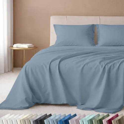 Miniatura 22 de California Design Den Juego de sábanas de lujo tamaño King - 100% algodón, 600 número de hilos, sábanas King de bolsillo profundo, ropa de cama