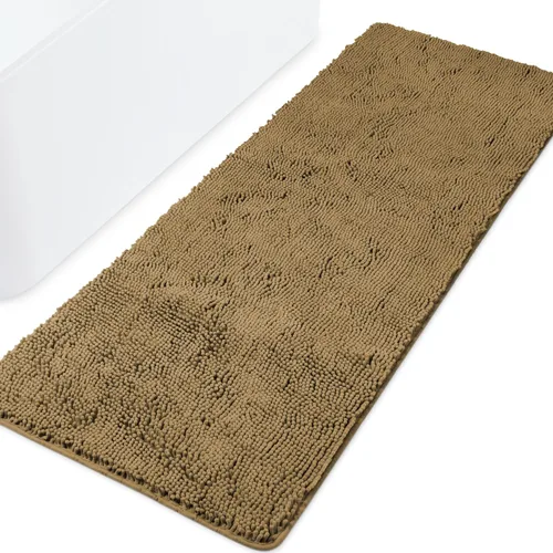 Miniatura 38 de Yeaban Alfombra de pasillo de baño de 24 x 72 pulgadas, antideslizante, alfombra de baño larga de felpilla gruesa, absorbente y lavable, alfombra