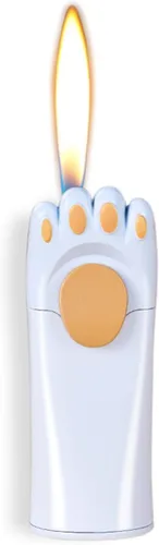 Encendedor a prueba de viento, diseño genial de pata de gato, rellenable, ajustable, encendedor de butano, regalo para hombres (sin gas)