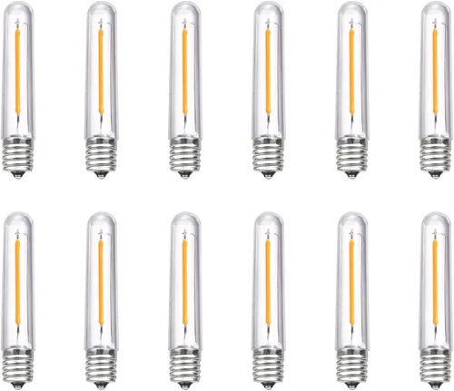 Miniatura 8 de 5 paquetes de bombillas LED C7 para luces navideñas, bombilla nocturna de base E12 de candelabro de ahorro de energía de 0.6W, bombillas de repuesto