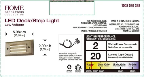 Miniatura 5 de Luz cálida blanca de la cubierta del paisaje del LED integrado al aire libre del latón de 2 vatios 2700K
