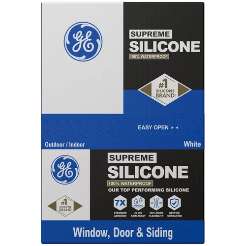 Miniatura 2 de GE Calafateo de silicona multiusos, transparente, cartucho de 10 onzas líquidas, paquete de 12 – Sellador de silicona 100% impermeable, adherencia
