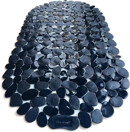 Miniatura 28 de Alfombra antideslizante para bañera y ducha "Pebbles" de 27 x 14 pulgadas, ovalada, no tóxica, segura, limpia, lavable a máquina, agarre y drenaje