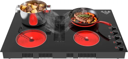 Miniatura 11 de Placa de cocina eléctrica de 2400 W: estufa eléctrica de 24" de 2 quemadores, placa caliente de doble quemador, GTKZW control de perilla para Placa