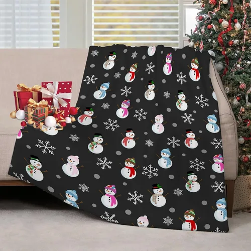 Miniatura 13 de Manta Navideña de Franela con Diseño de Bastón de Caramelo, Manta de Sofá Súper Suave y Cálida, Manta de Cama, Decoración Navideña de las Fiestas
