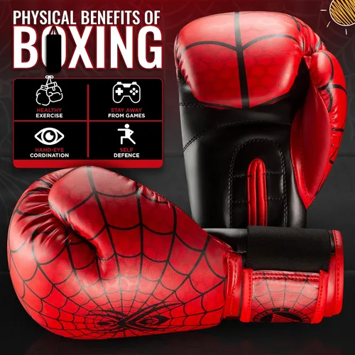 Miniatura 6 de WYOX Guantes de boxeo para niños de 4 onzas, 6 onzas, 8 onzas, guantes de boxeo juveniles para niños y niñas de 3 a 15 años, guantes de boxeo