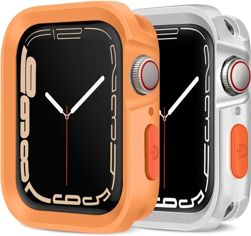 Miniatura 15 de Amizee Paquete de 2 fundas resistentes compatibles con Apple Watch Series 9/8/7 de 1.772 pulgadas, SE 3/2/1 Series 6/5/4 de 1.732 pulgadas, TPU
